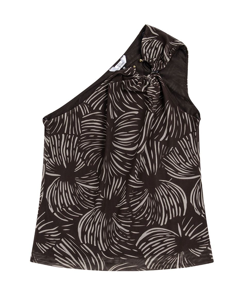 Polera mujer top asim&eacute;trica accesorio