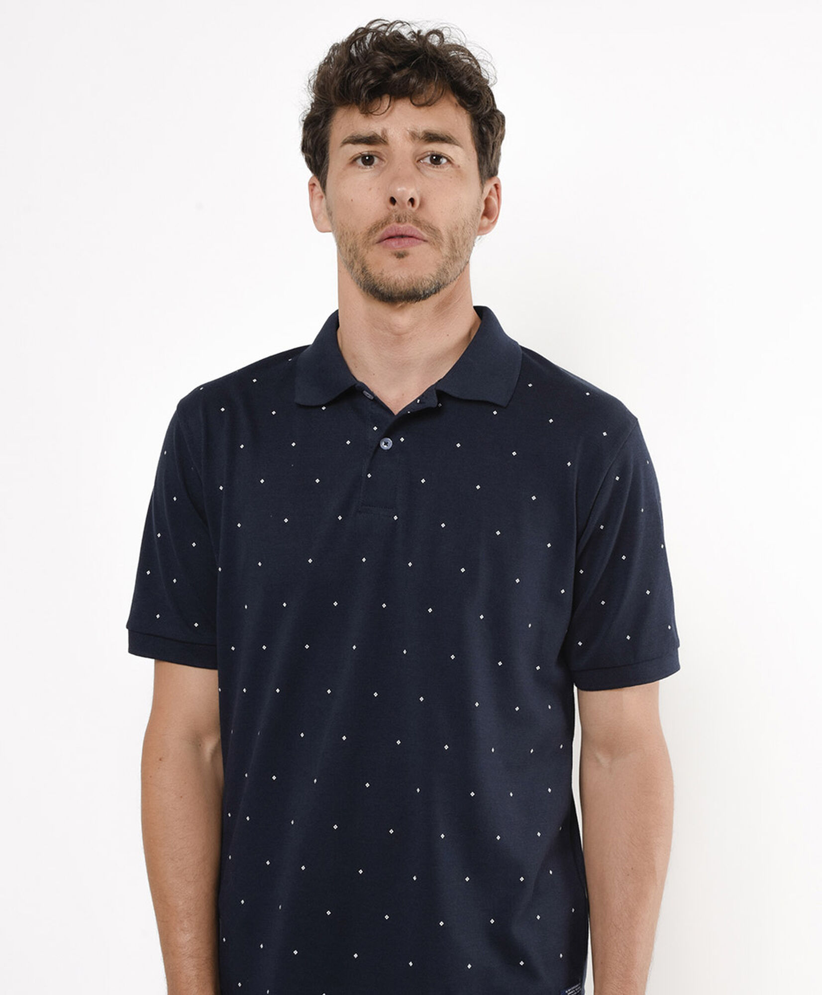 Polera hombre puntos cuello piqué Polera hombre puntos cuello piqué