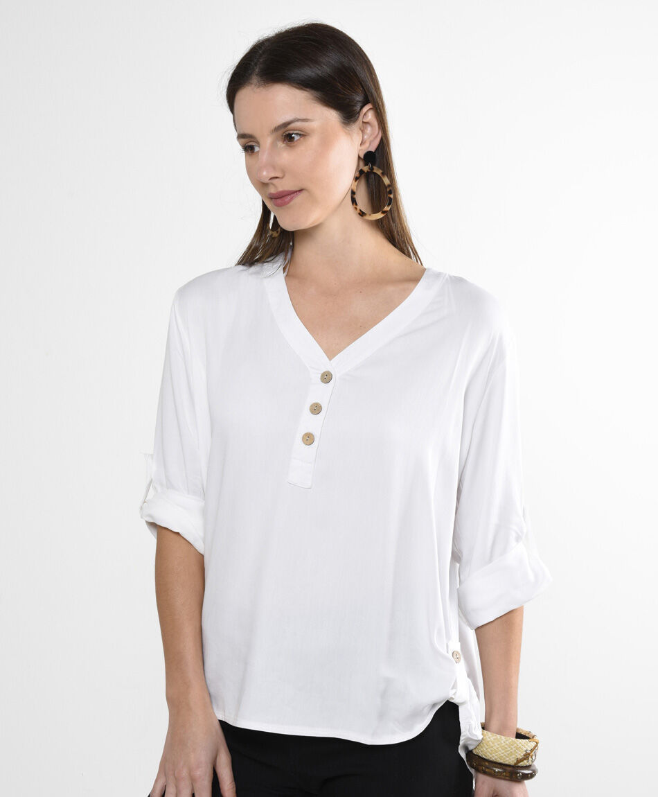 Blusa camisero oversize manga al codo