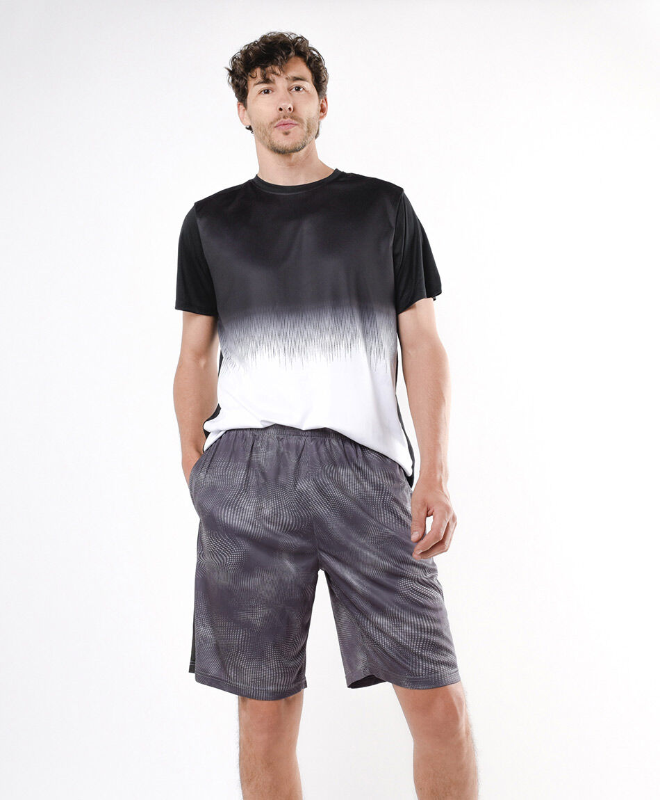 Short deportivo hombre gris puntos