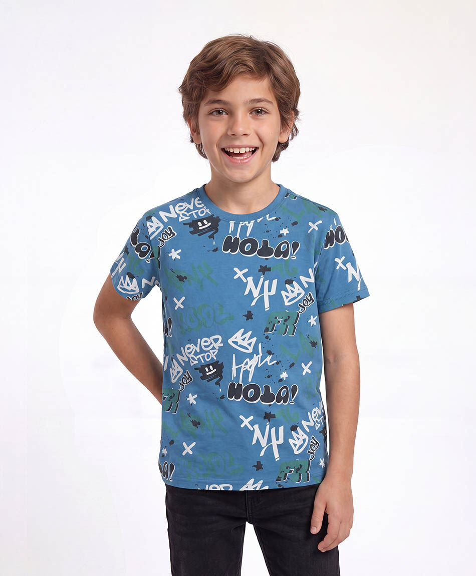 Polera ni&ntilde;o graffiti hola