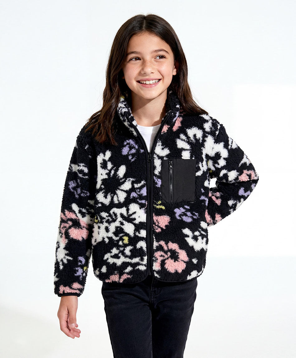 Poler&oacute;n ni&ntilde;a sherpas black