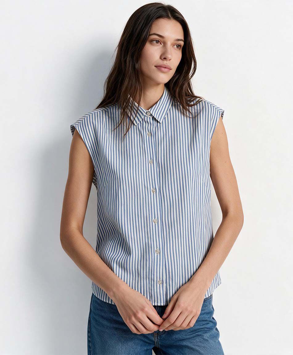 Blusa mujer rayas sin mangas