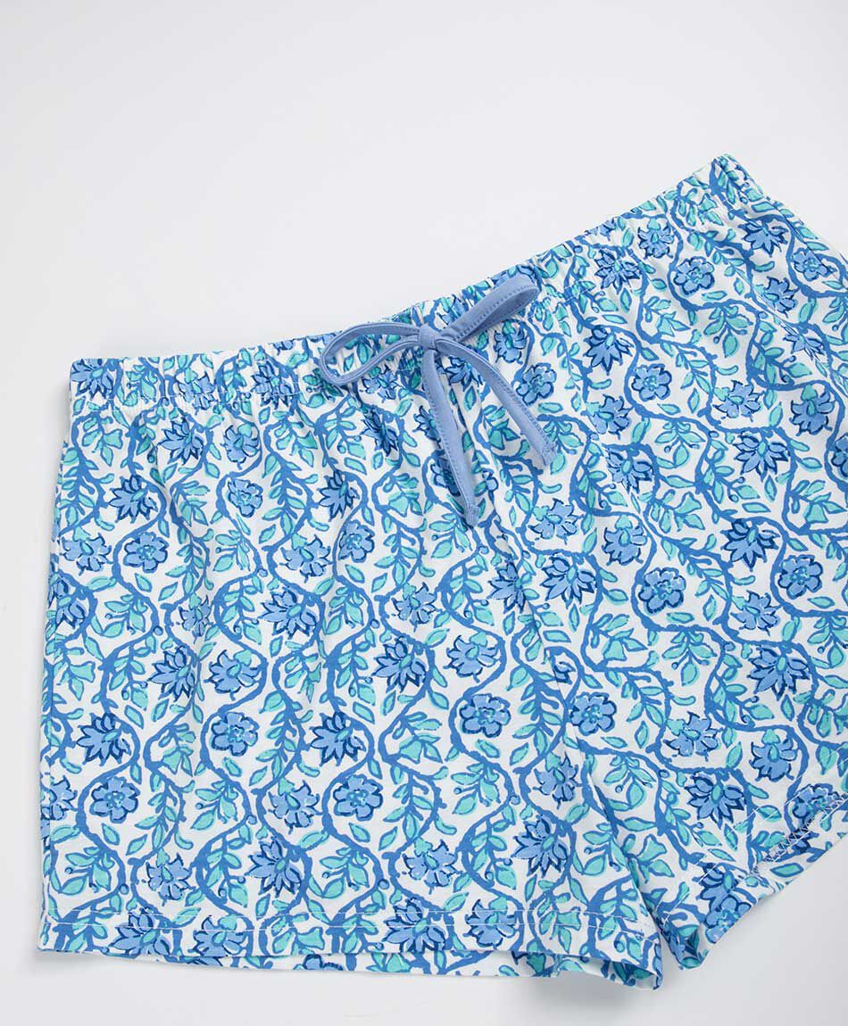 Pijama mujer short perrito floreado