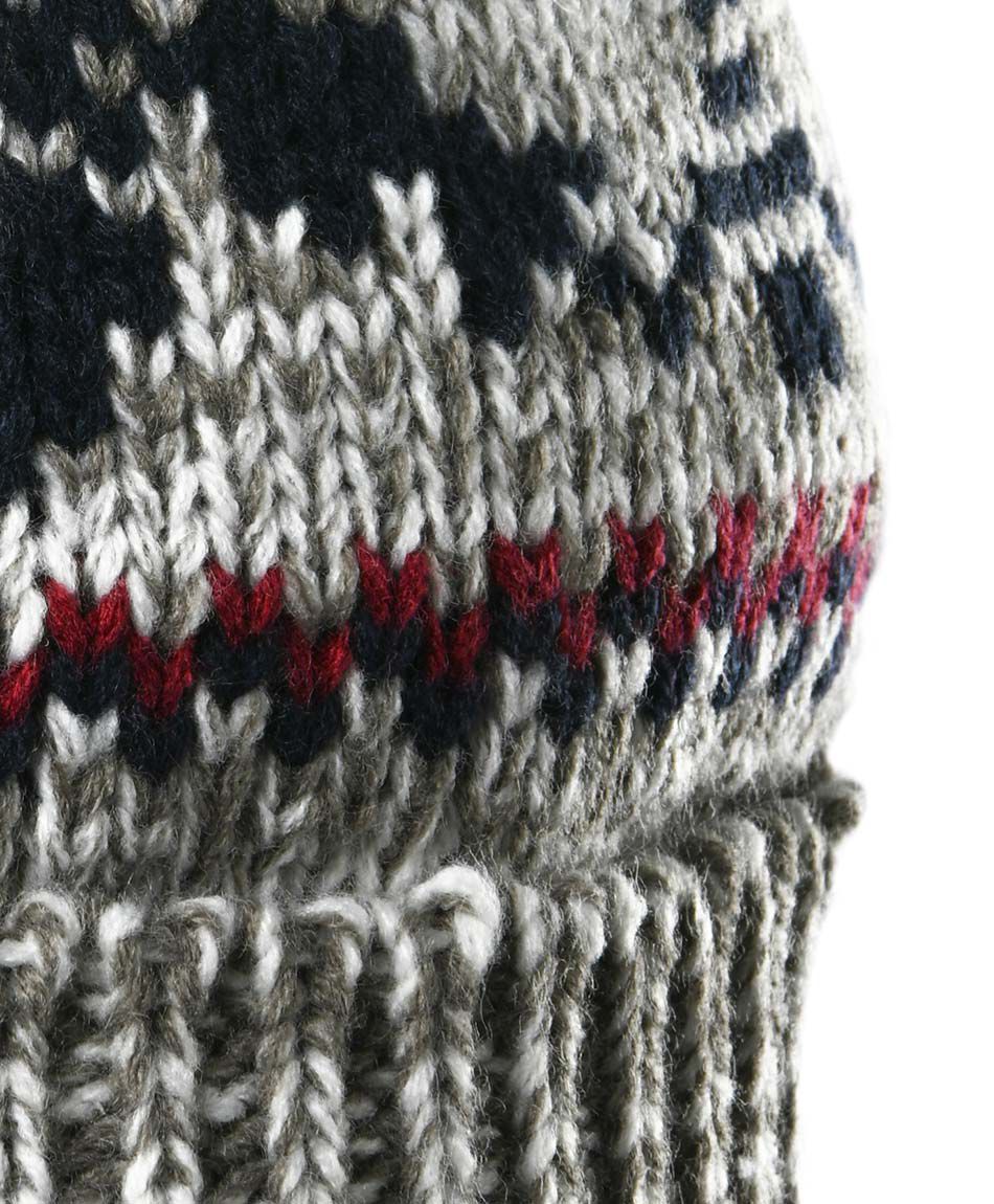 Gorro hombre zig zag pomp&oacute;n