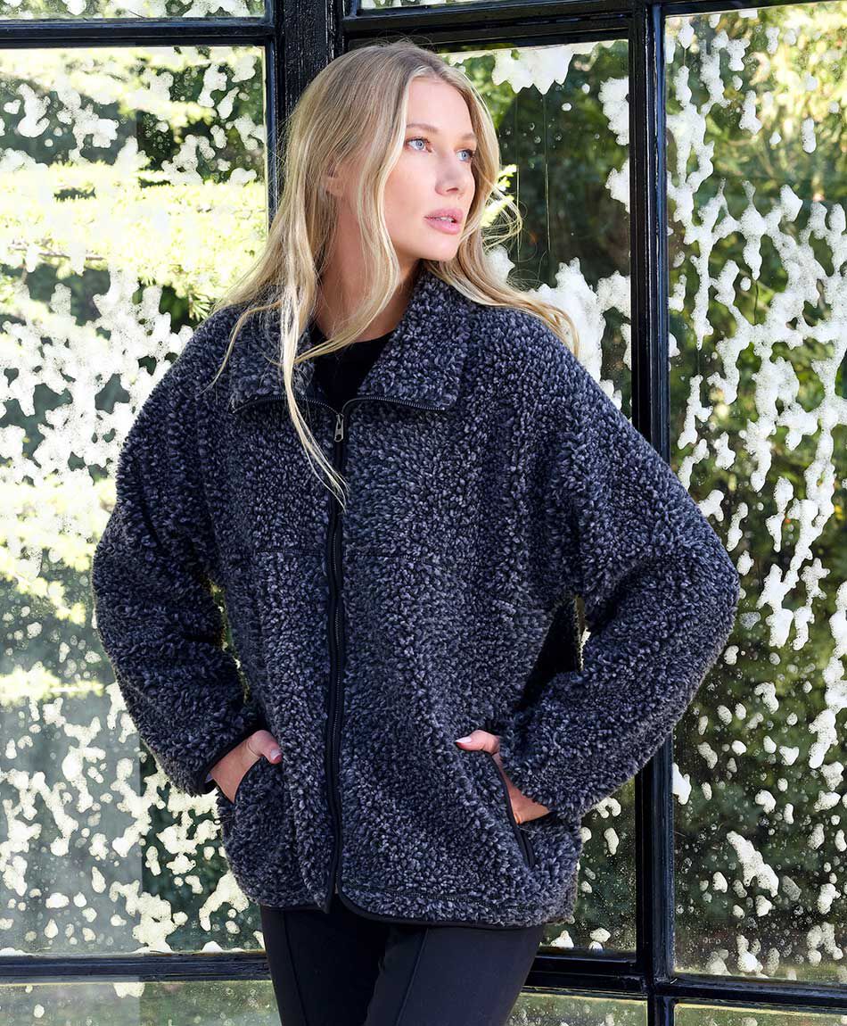 Chaqueta mujer chiporro oversize gris