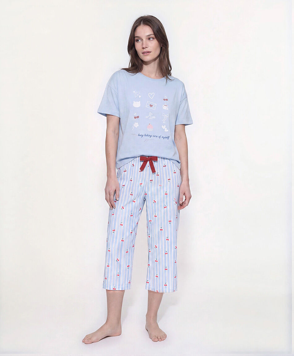 Pijama mujer capri rayas
