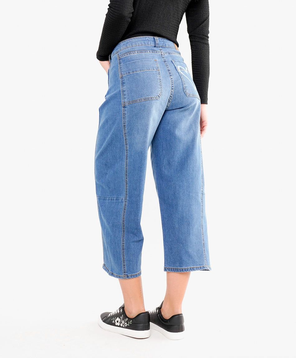 Jeans mujer wide leg corazones