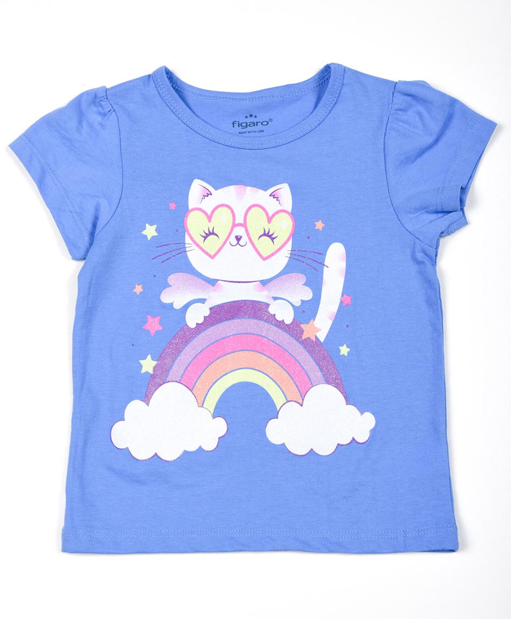 Polera bebé gato en arcoiris Polera bebé gato en arcoiris