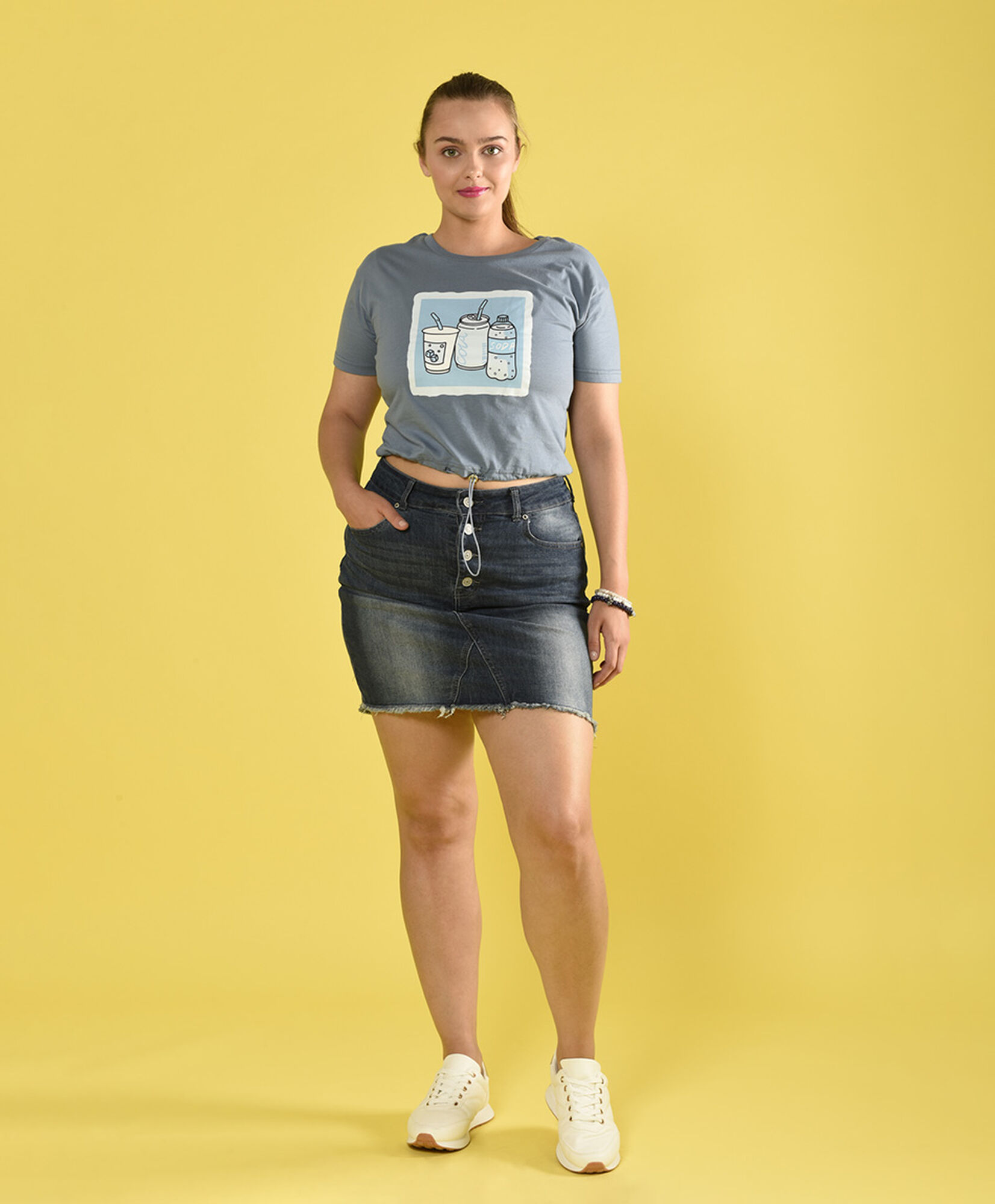 Falda denim pre alta Falda denim pre alta