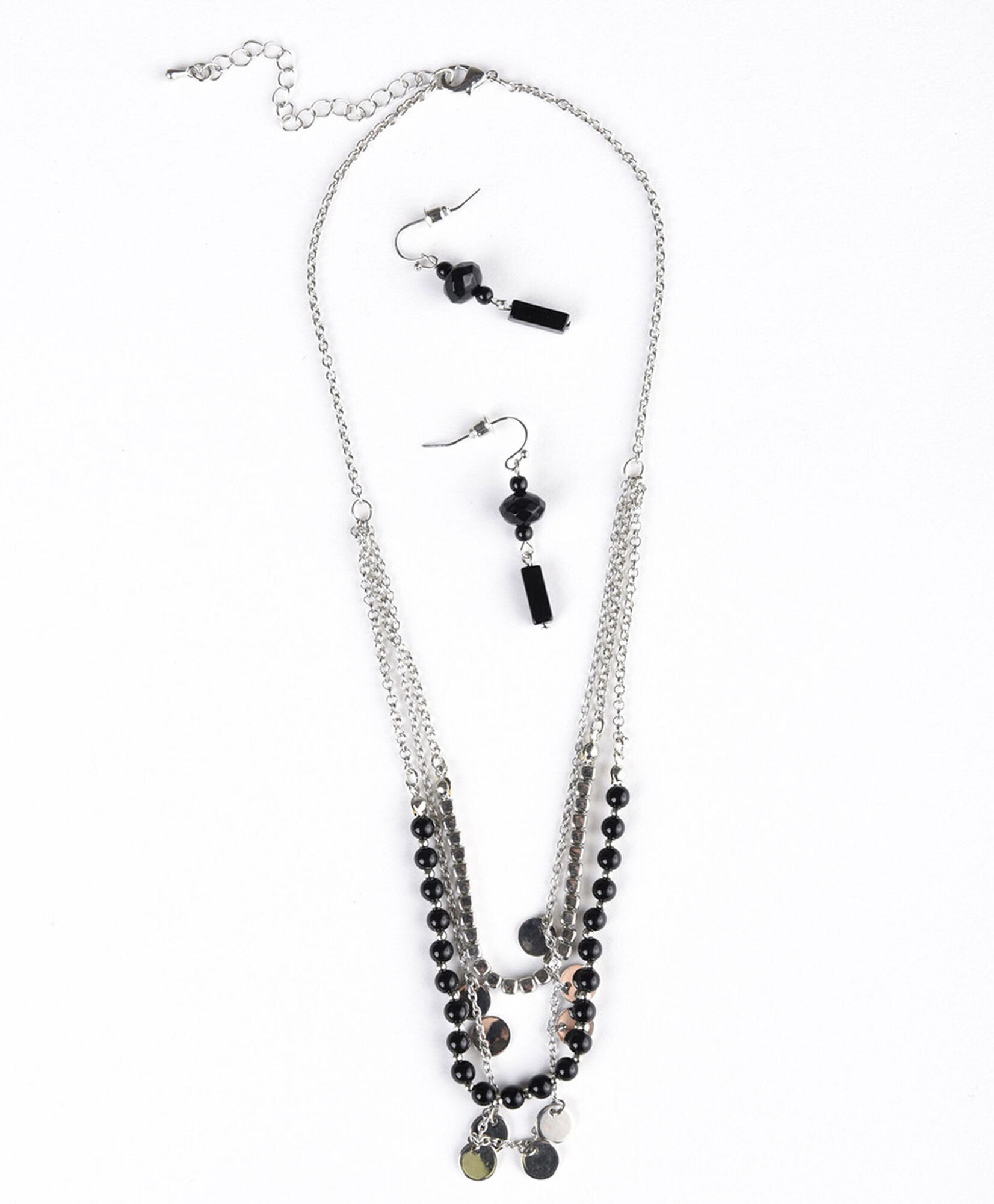 Set aros + collar mujer negro Set aros + collar mujer negro