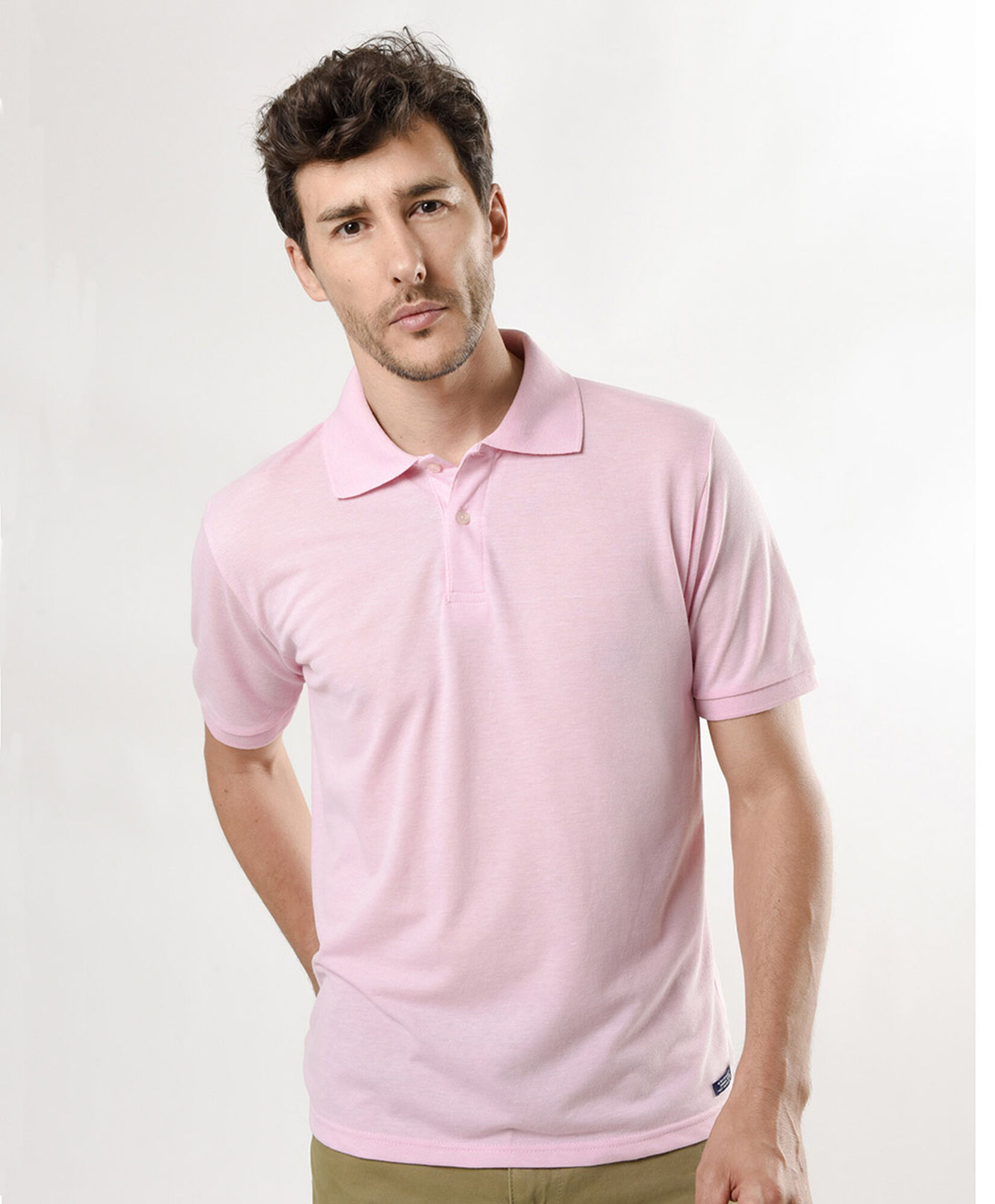 Polera hombre clásica texturizada cuello piqué Polera hombre clásica texturizada cuello piqué