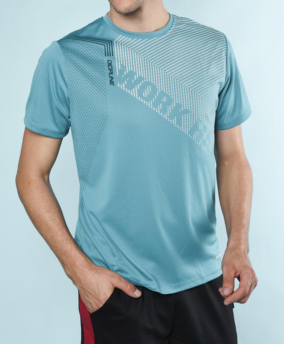 Polera deportiva manga corta cuello redondo