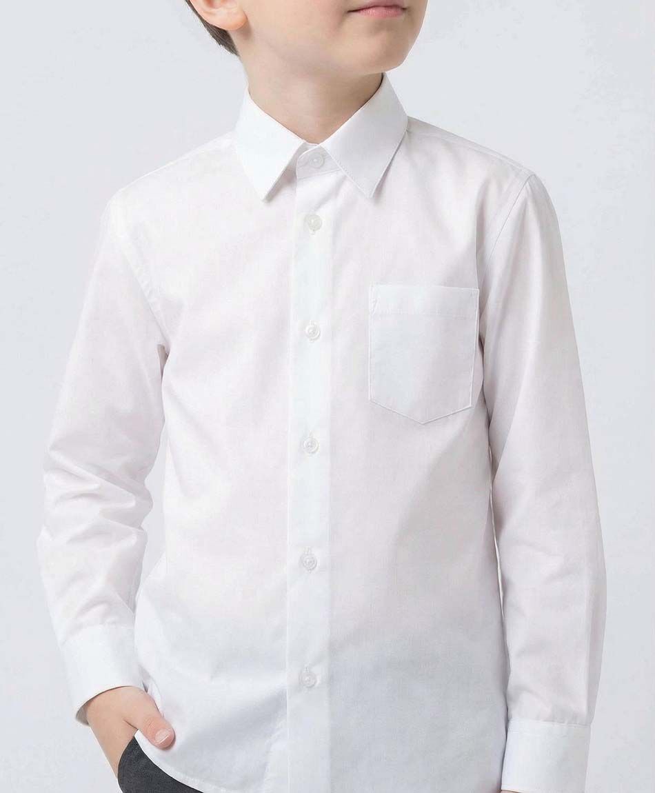 Camisa escolar blanca lisa bolsillo
