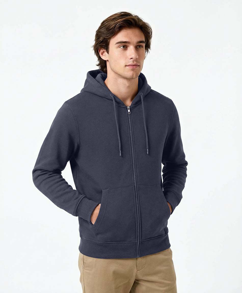 Poler&oacute;n hombre urbano con cierre burdeo