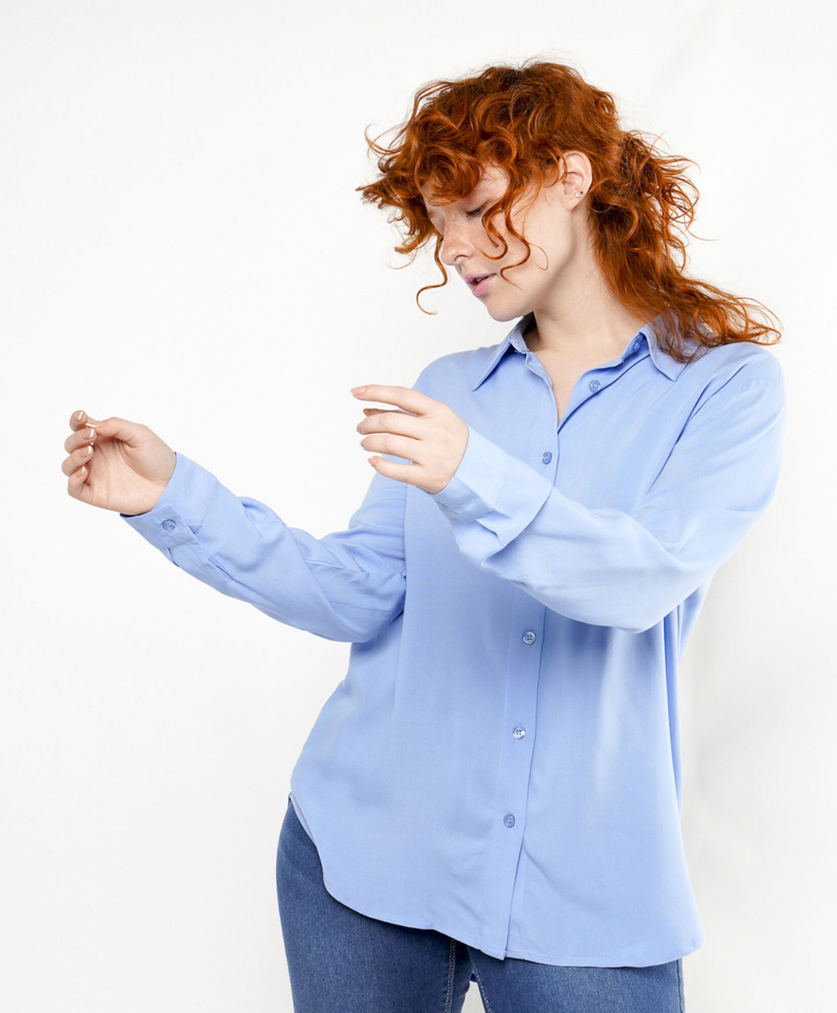 Blusa mujer clásica azul Blusa mujer clásica azul