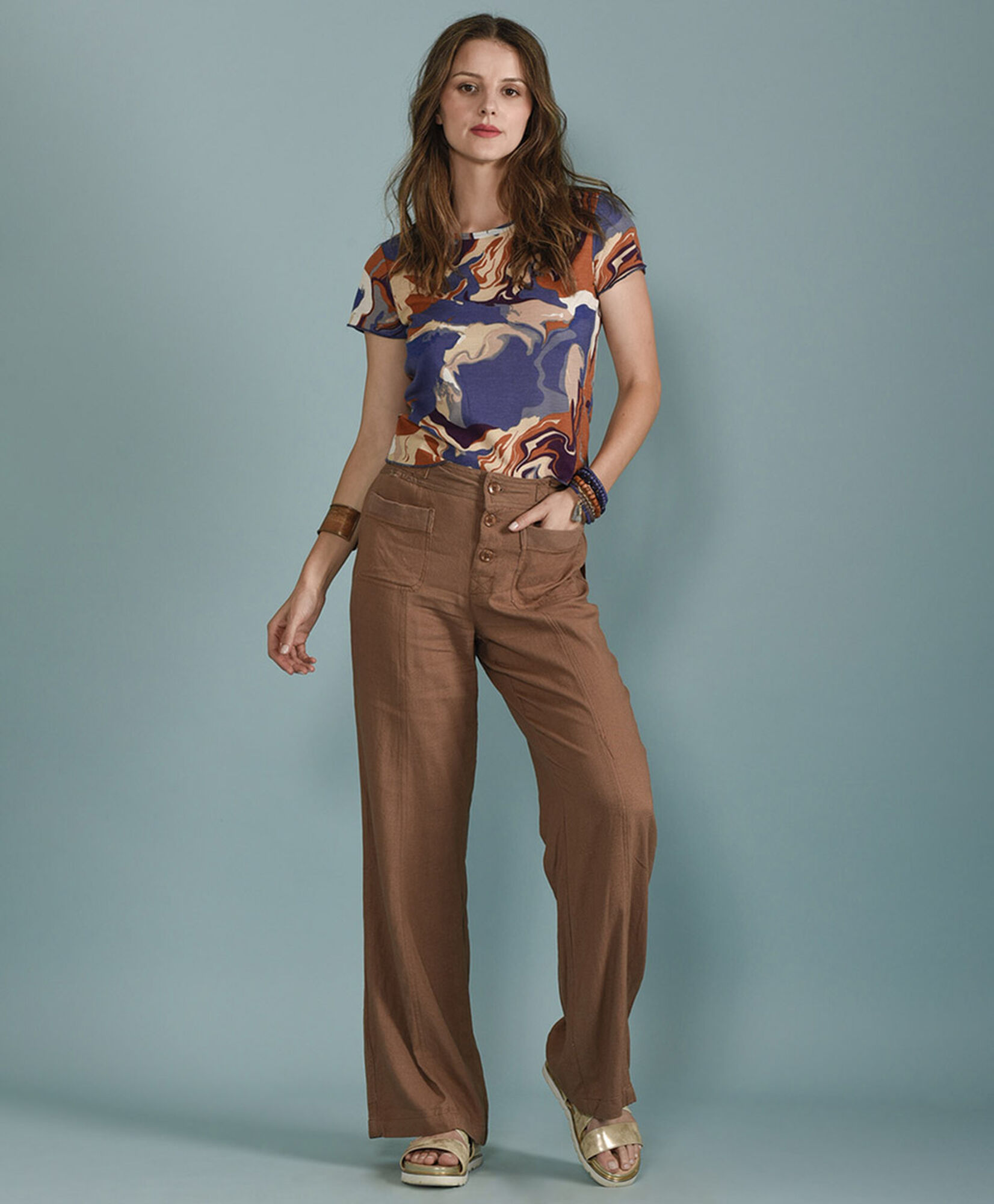 Pantalon lino tejido Pantalon lino tejido