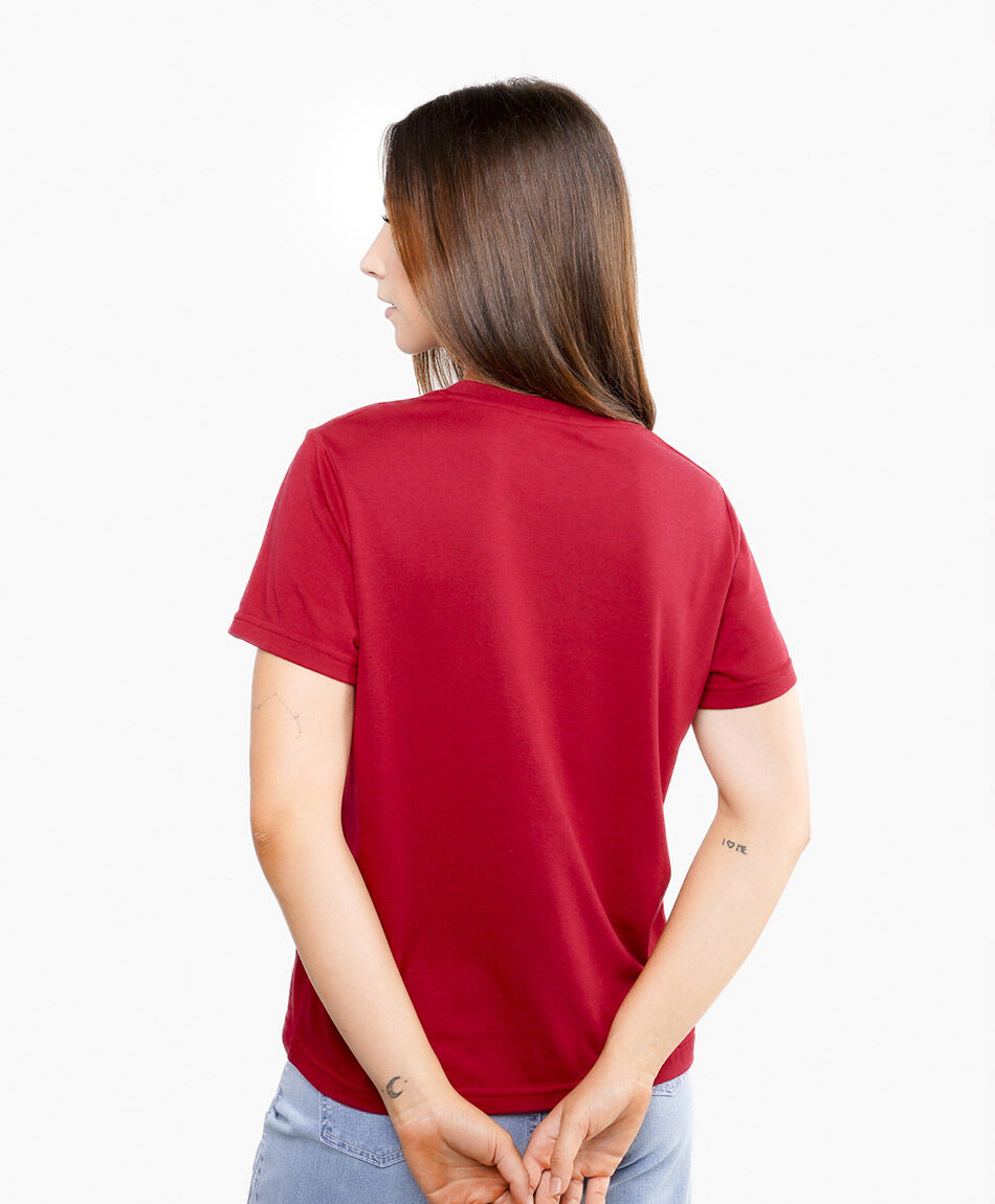 Polera mujer manga corta cl&aacute;sico rojo
