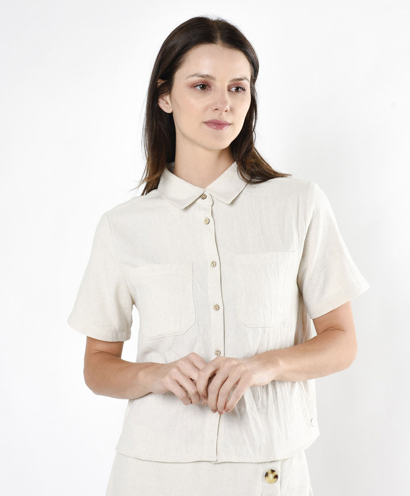 Blusa mujer bolsillo lino Blusa mujer bolsillo lino