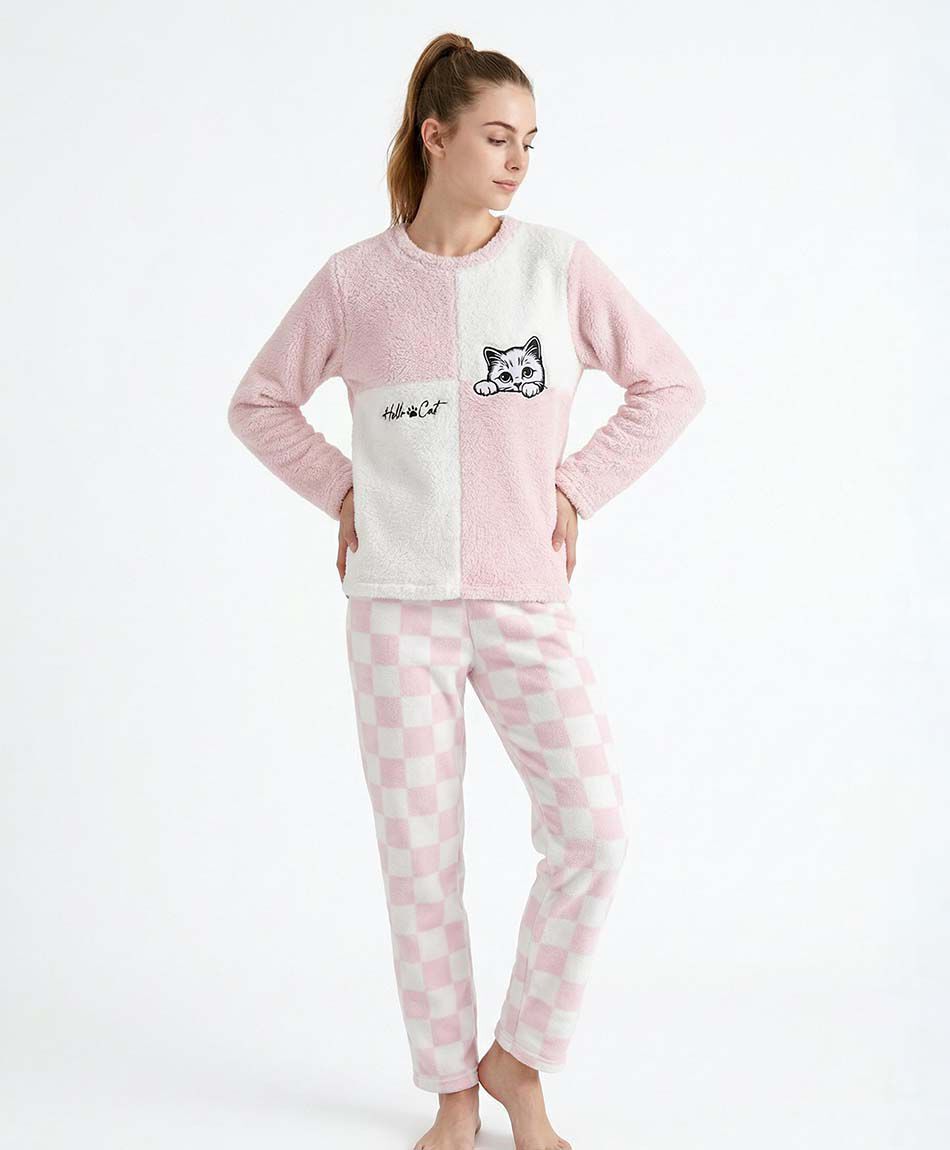 Pijama mujer chiporro bicolor cat