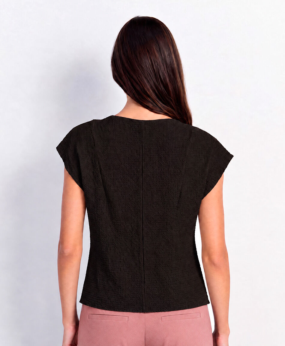 Polera mujer mini cuello textura