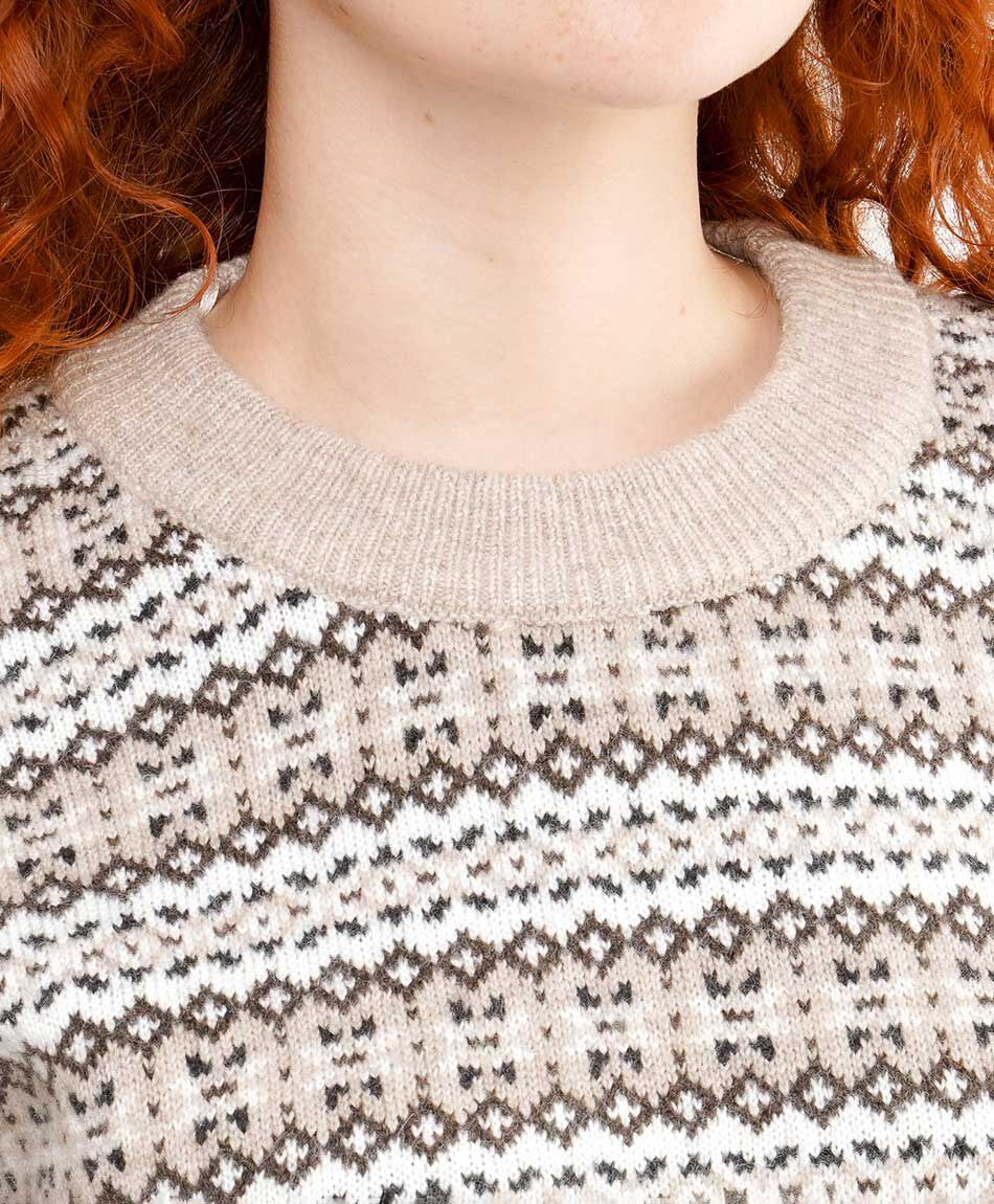 Sweater mujer dise&ntilde;o r&uacute;stico beige