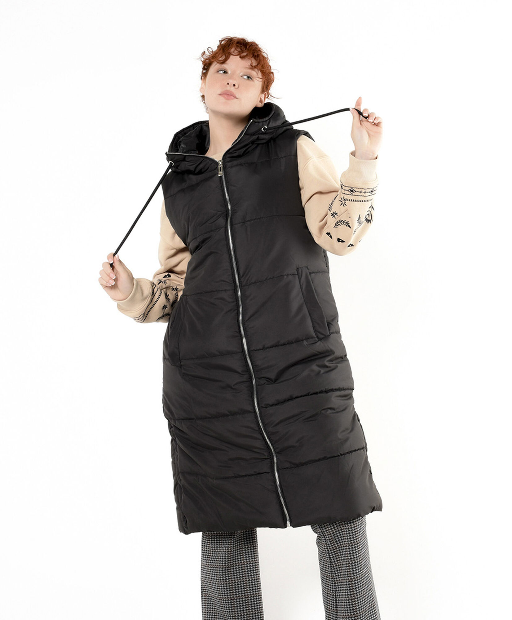 Parka mujer larga sin mangas TRICOT1