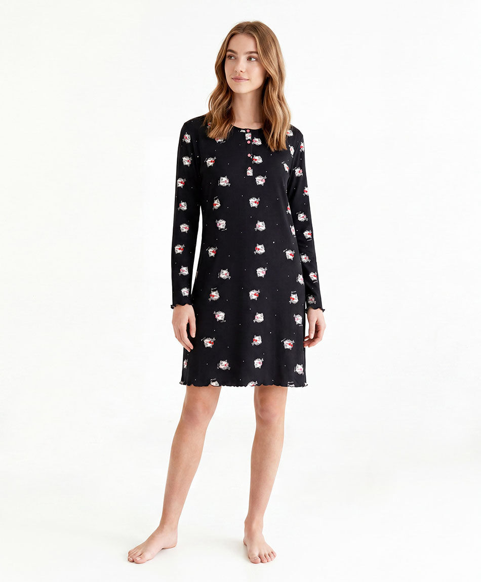 Camisola mujer botones gatitos