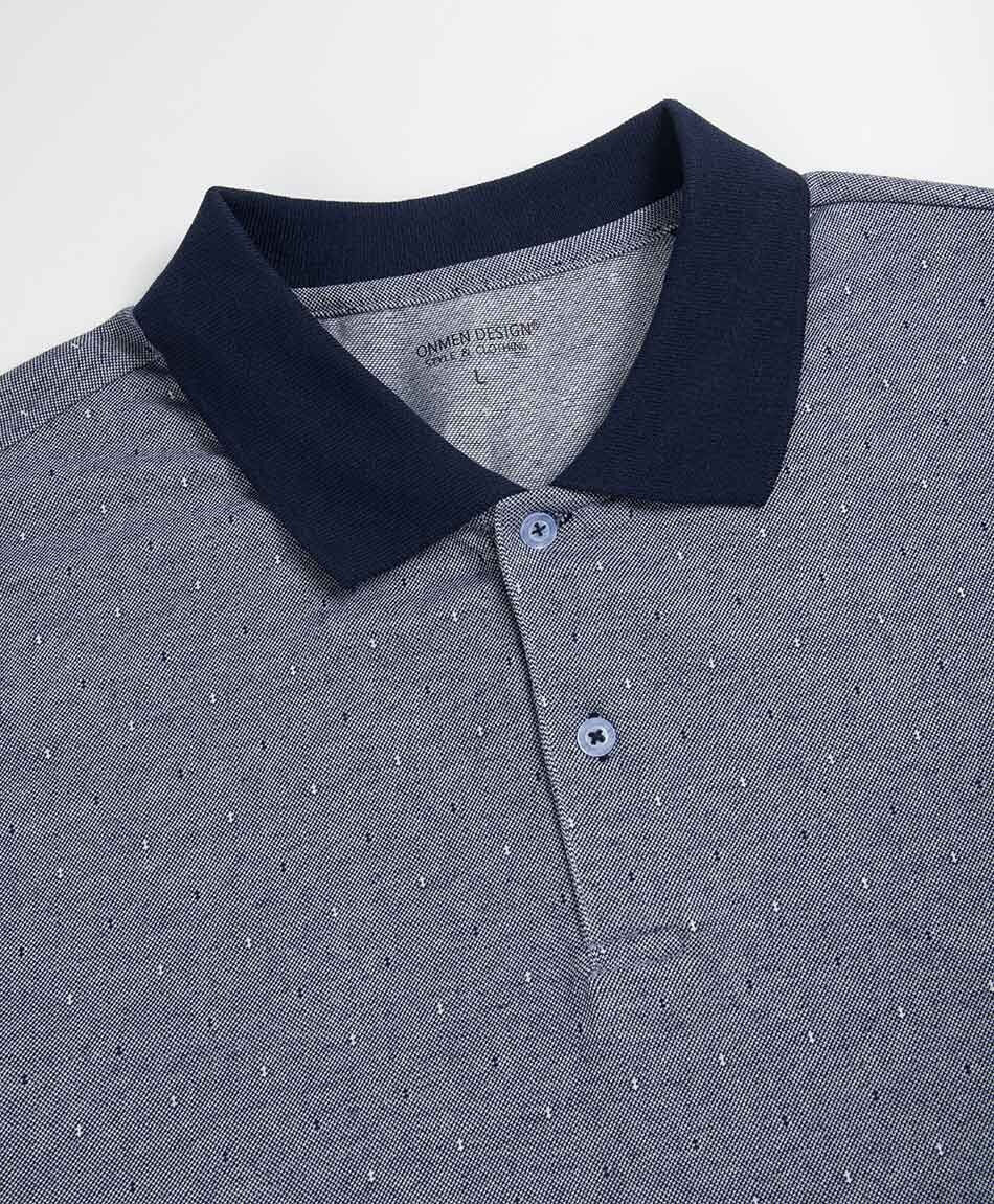 Polera hombre polo cuello azul