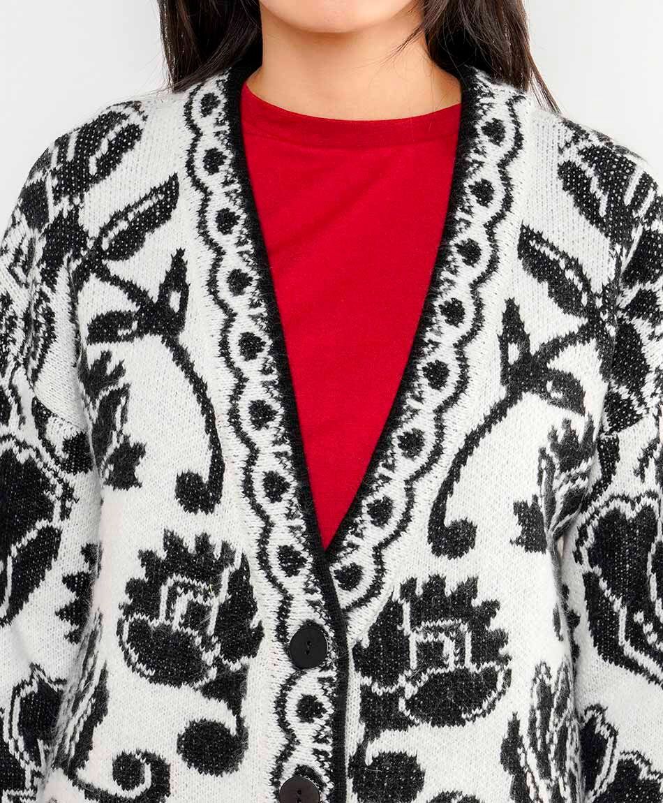 Cardigan mujer bordado flores