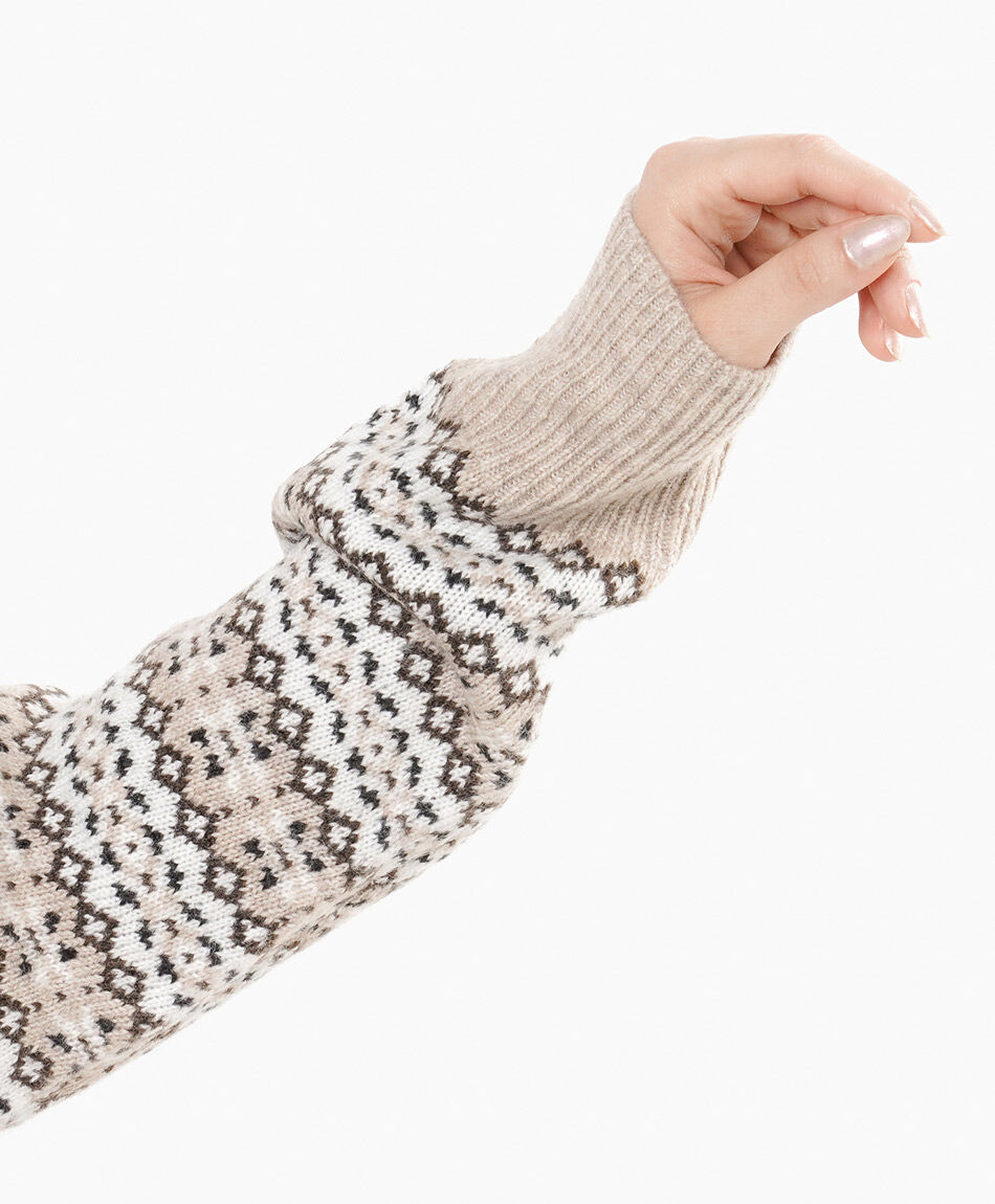 Sweater mujer dise&ntilde;o r&uacute;stico beige