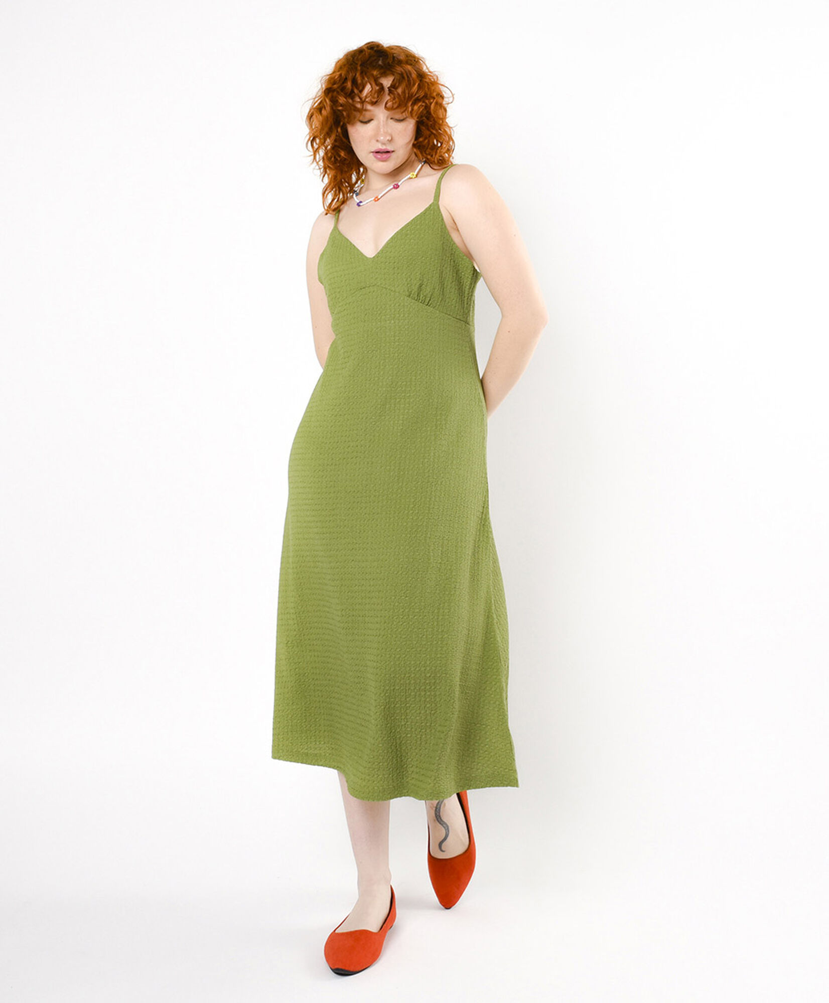 Vestido mujer textura verde Vestido mujer textura verde