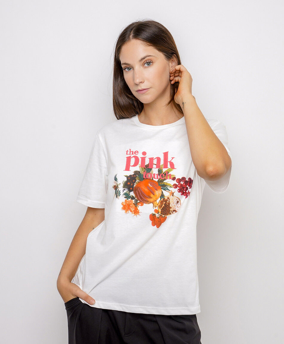 Polera mujer estampado frutas