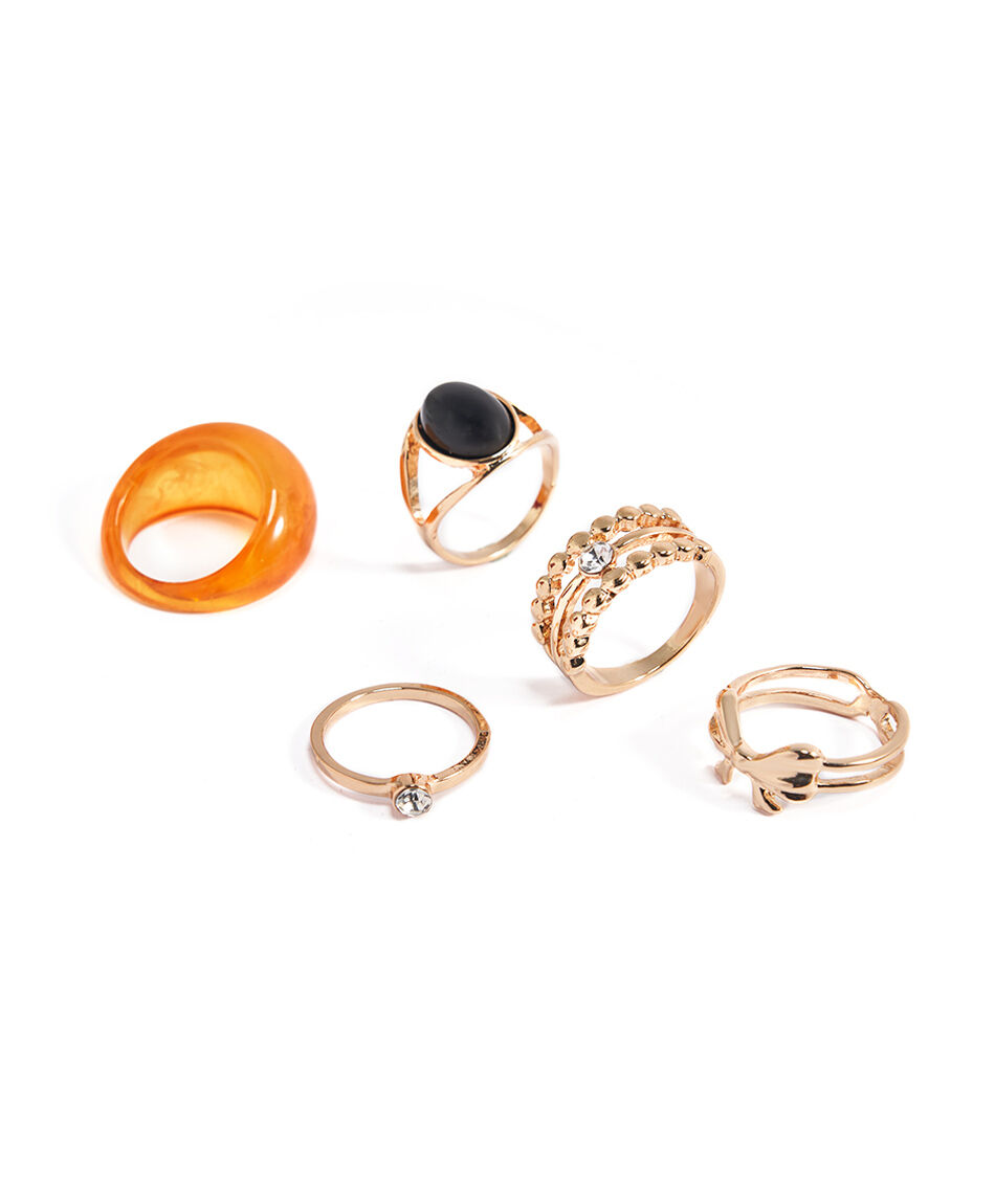 Set anillo mujer fashion dorado