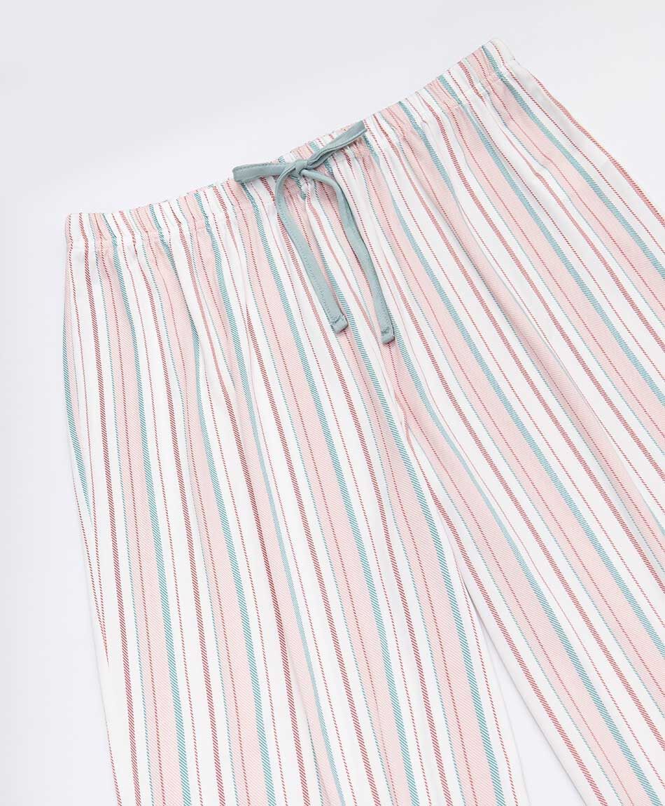 Pijama mujer verde pantal&oacute;n rayas