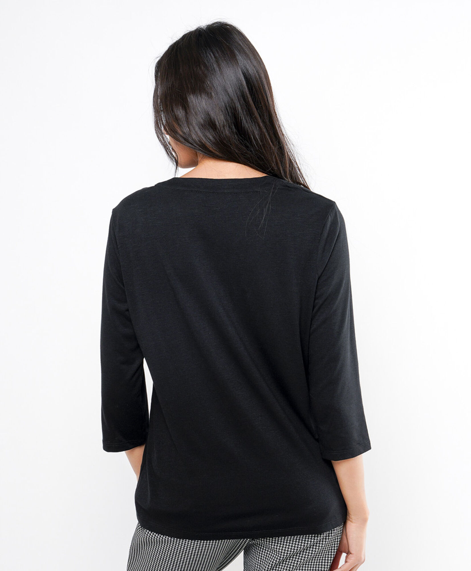 Polera mujer doble botón black Polera mujer doble botón black
