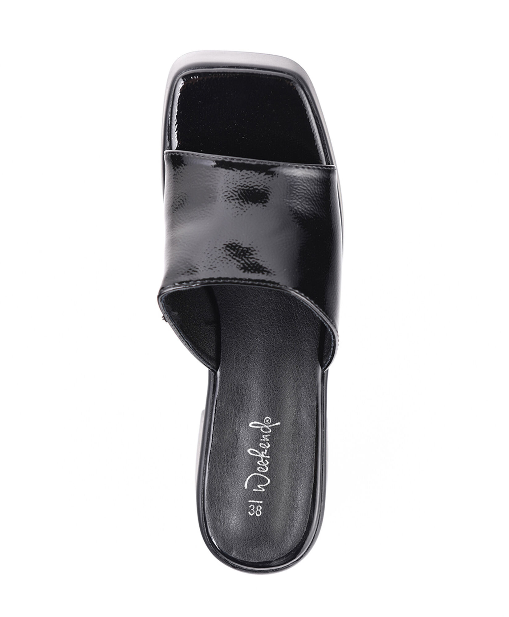 Sandalia mujer charol taco medio Sandalia mujer charol taco medio