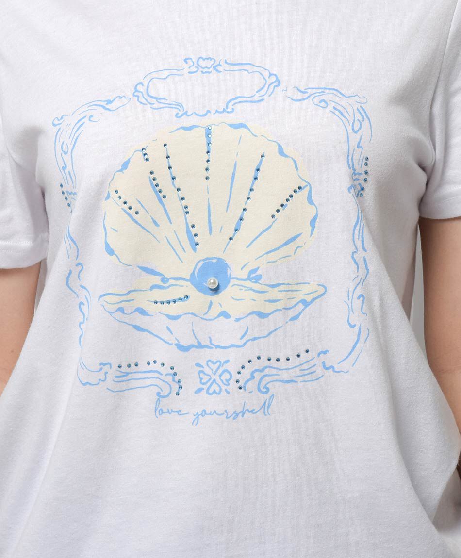 Polera mujer caracola perla