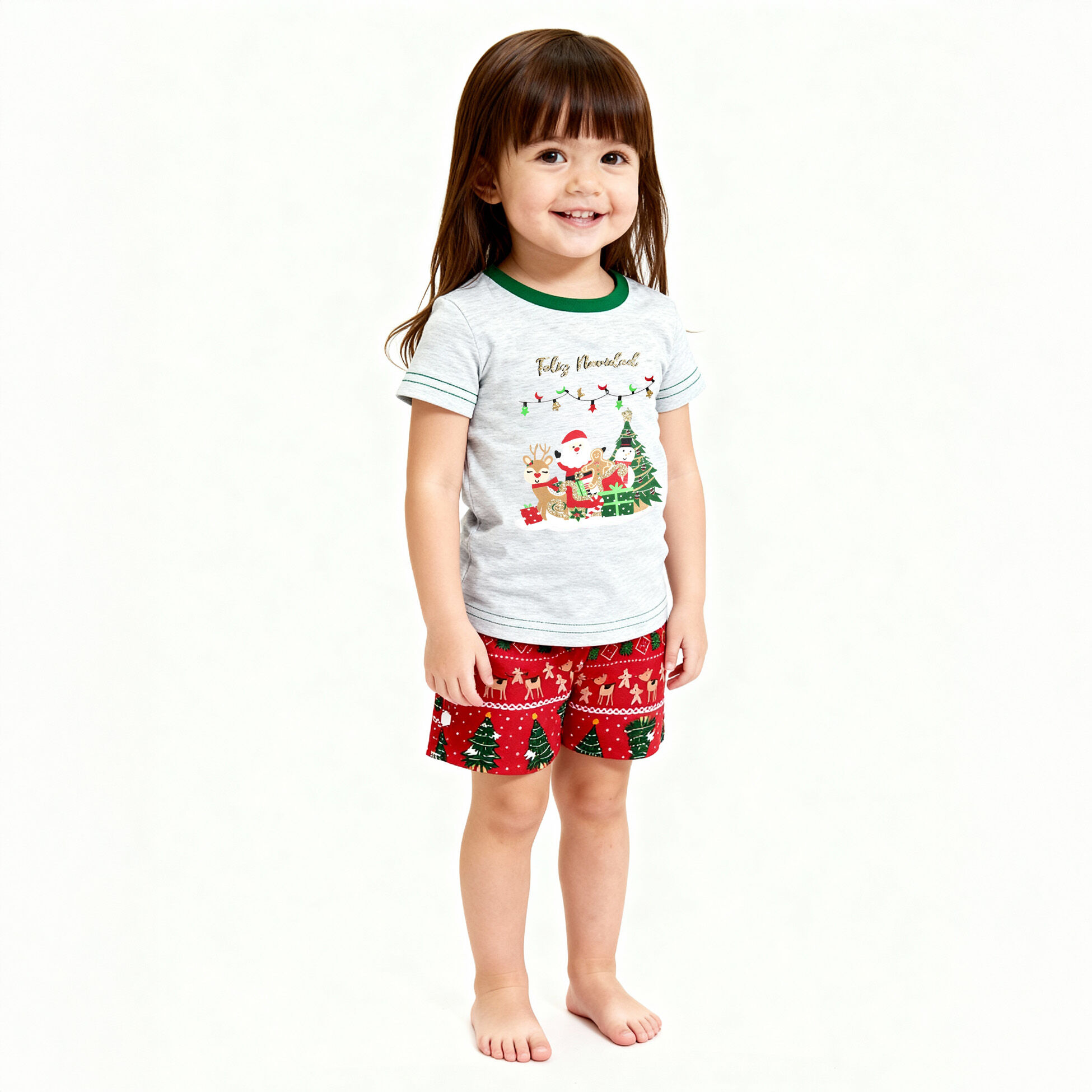 Pijama beb&eacute; navidad rojo