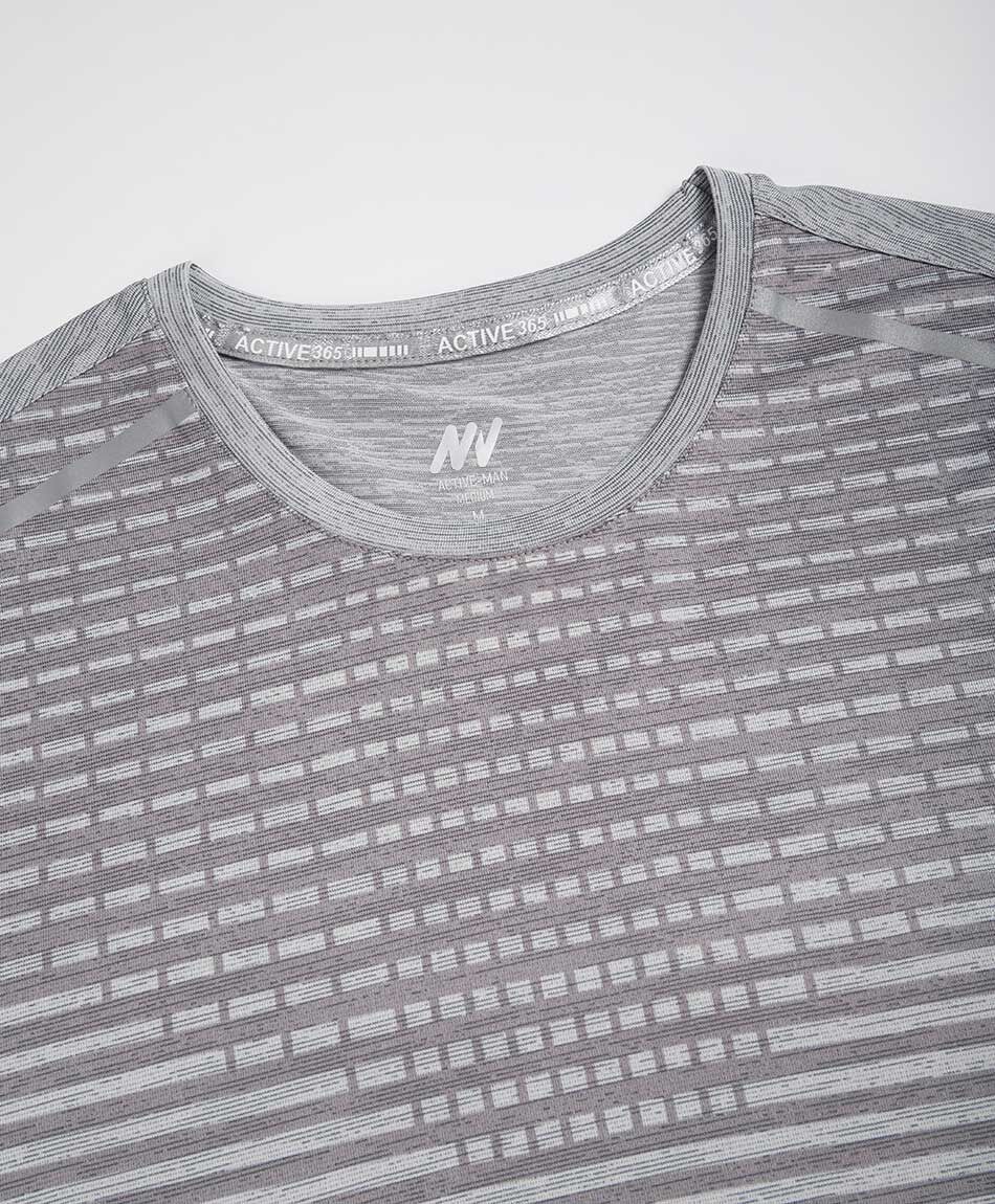 Polera deportiva hombre contraste gris
