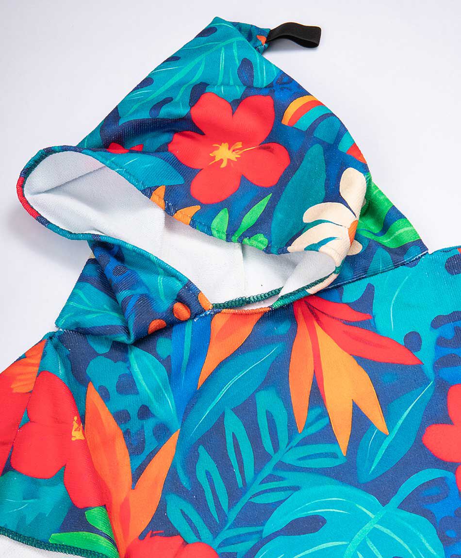 Poncho de ba&ntilde;o ni&ntilde;a tropical