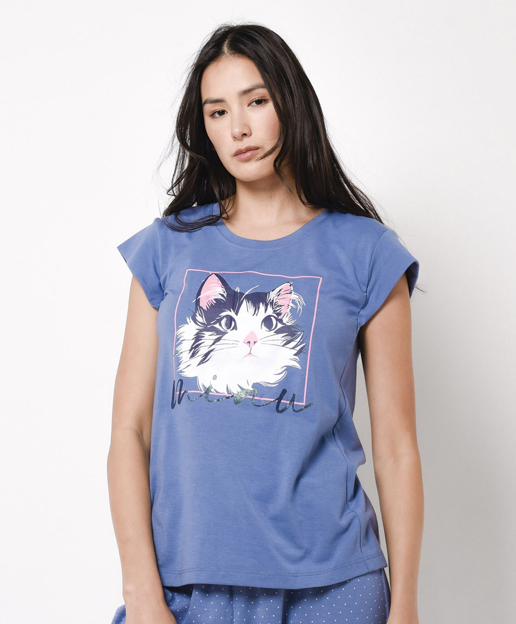 Pijama mujer capri gatito Pijama mujer capri gatito