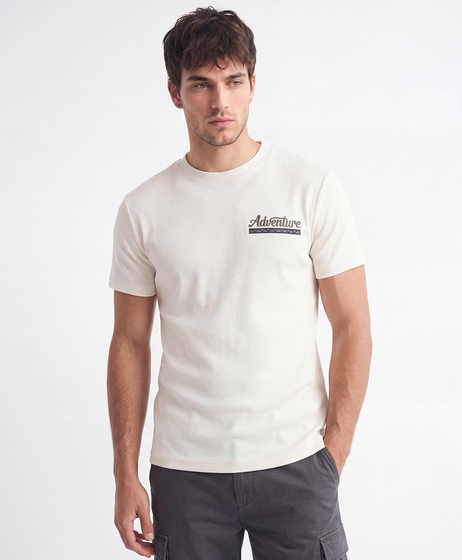 Polera hombre estampado doble adventure