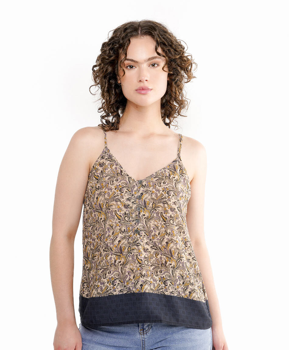 Blusa mujer crop beige