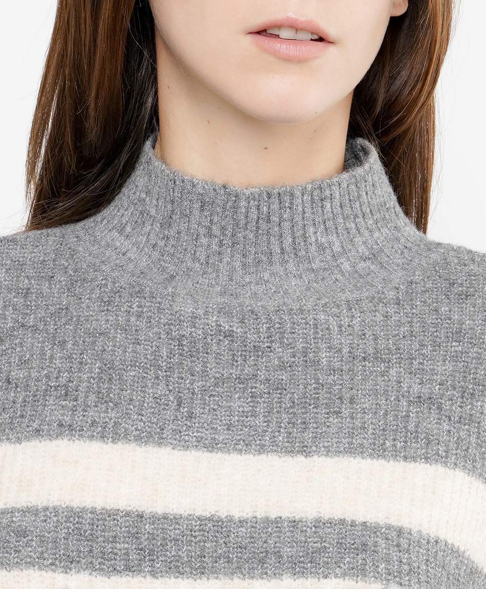 Sweater mujer listado cuello alto