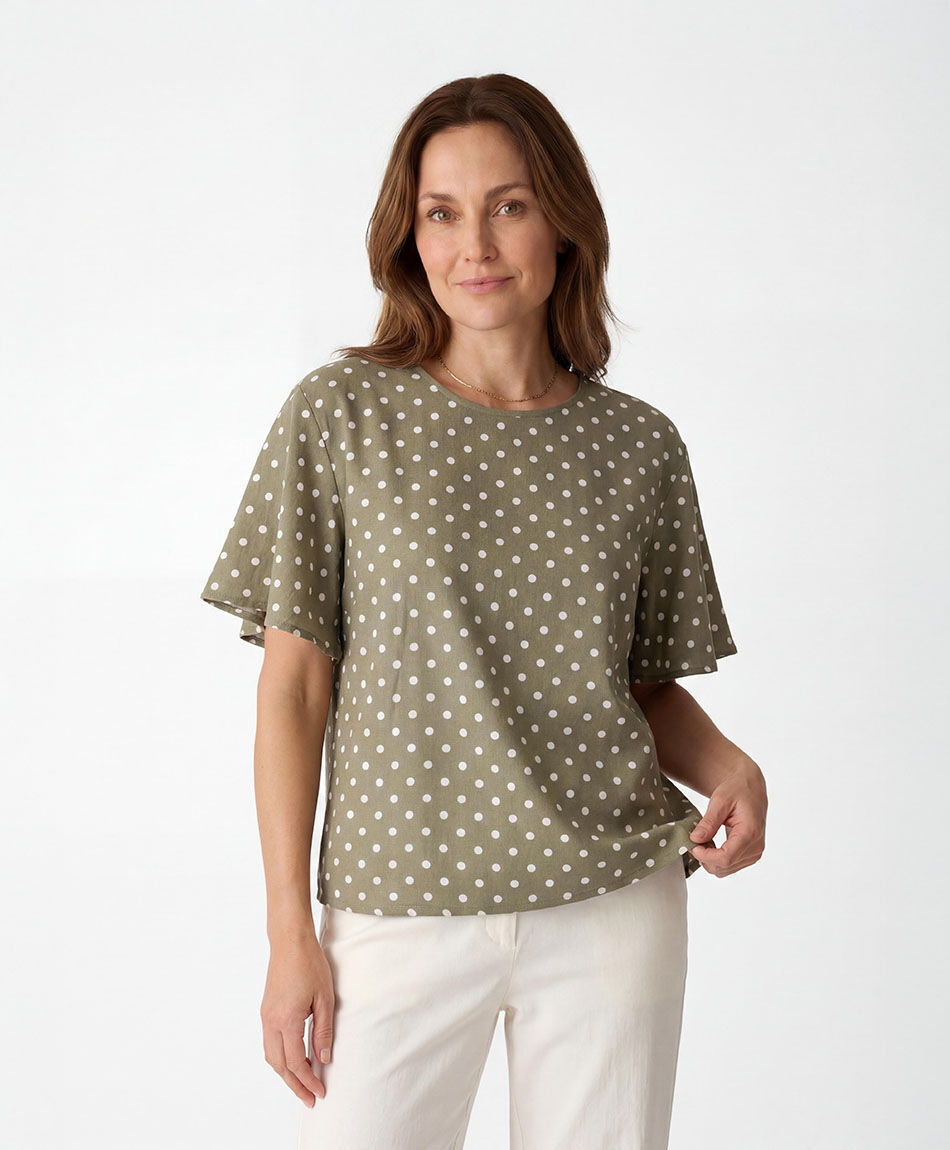 Blusa mujer lunares mangas vuelos
