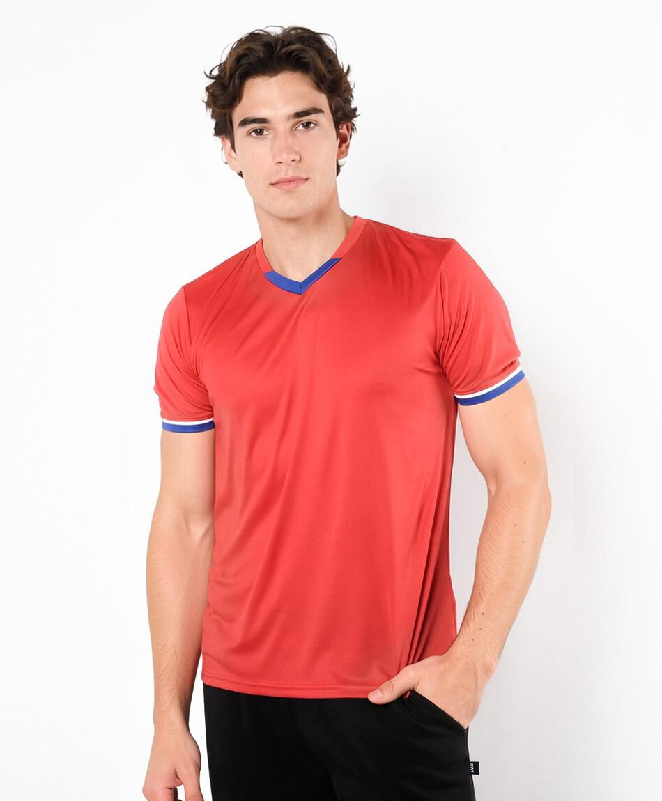 Polera deportiva hombre lisa bicolor