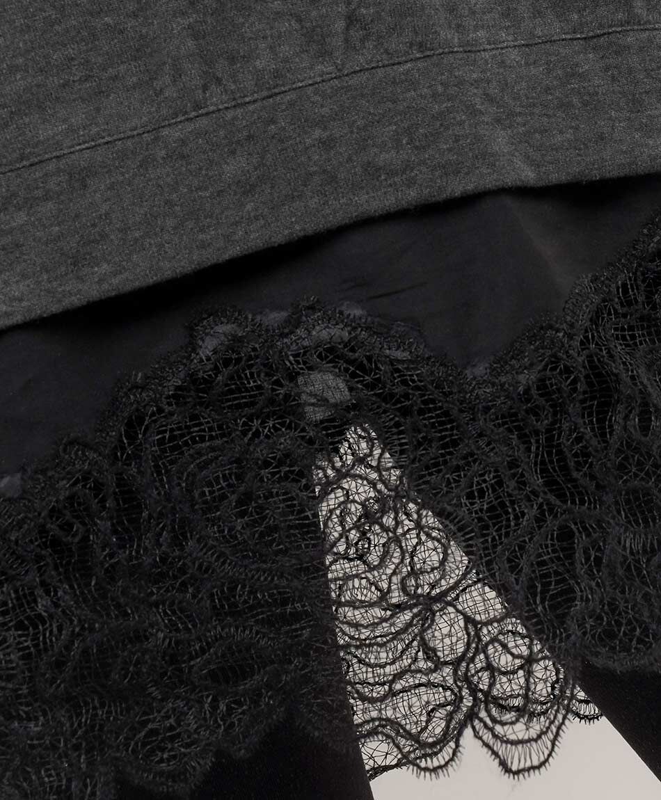 Sweater mujer basta encaje gris