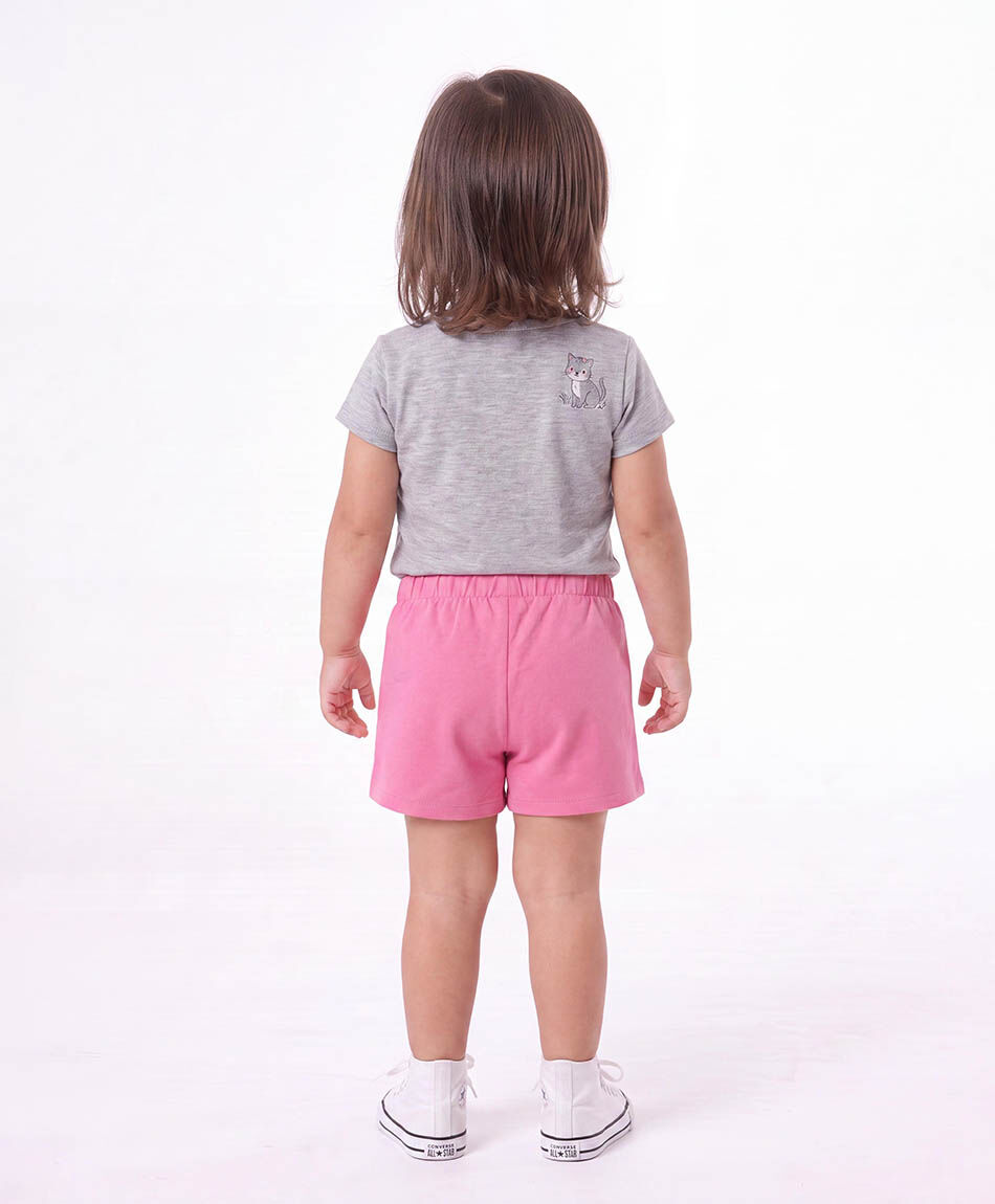 Short beb&eacute; rosado broderie