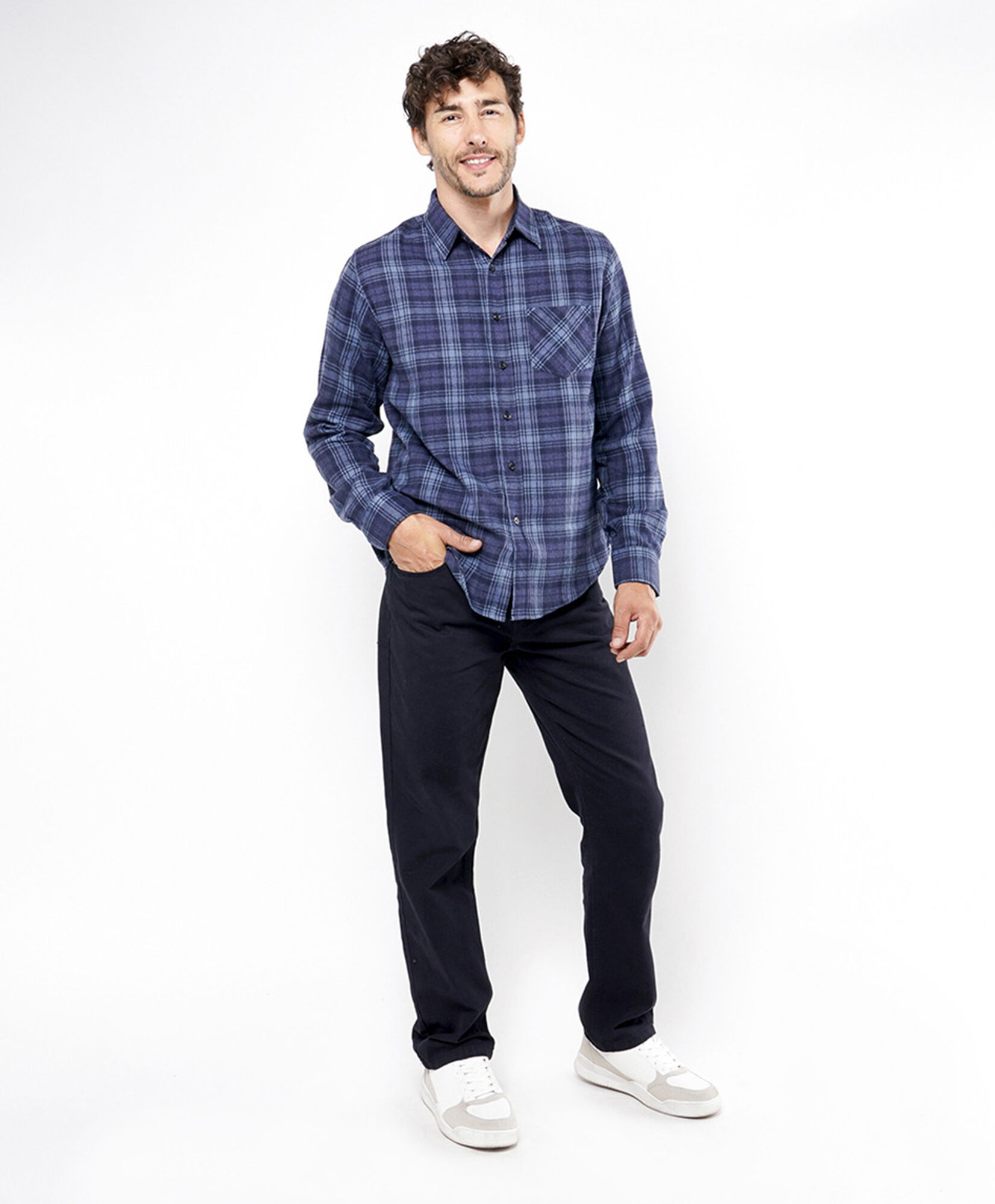 Camisa hombre cuadrillé azul Camisa hombre cuadrillé azul